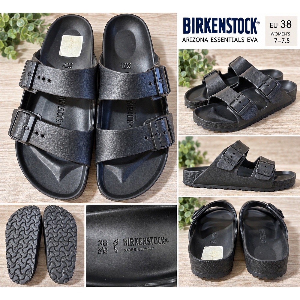 Birkenstock Arizona Essentials EVA Black Sandals Size 38 Women's 7-7.5